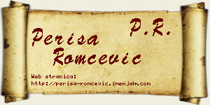 Periša Romčević vizit kartica